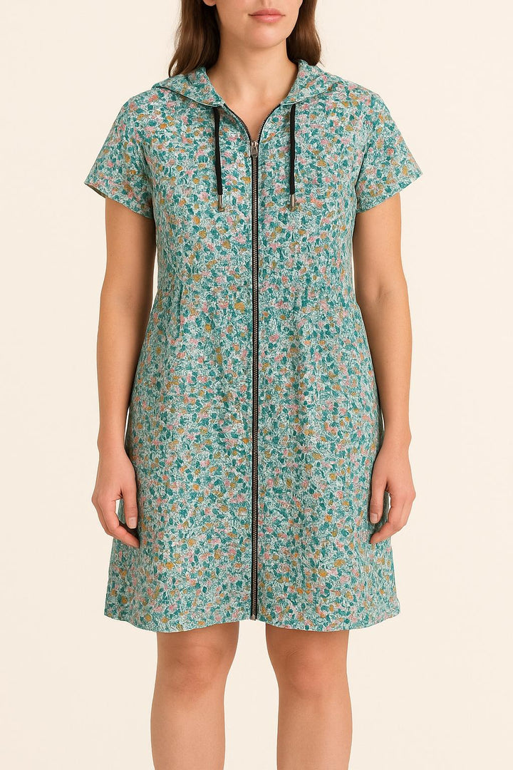 Robe Chemise Verte et Rose - Taille M/38 de la marque I.Code | PARAD64332 - Vendu par Paradigme - Image 1
