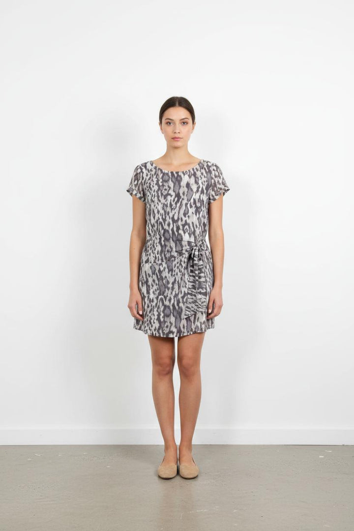 Robe Imprimée Grise et Beige - Taille L/40