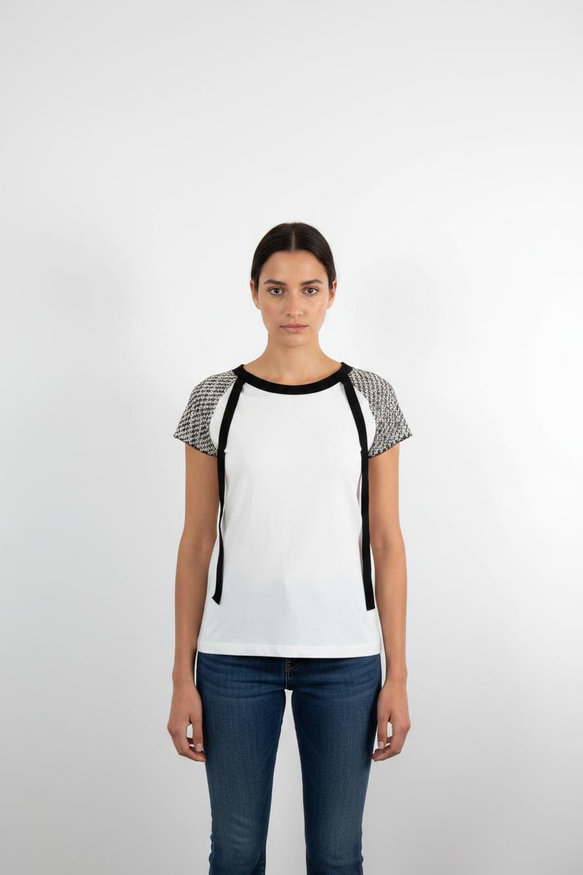 T-shirt Blanc et Noir - Taille L/40