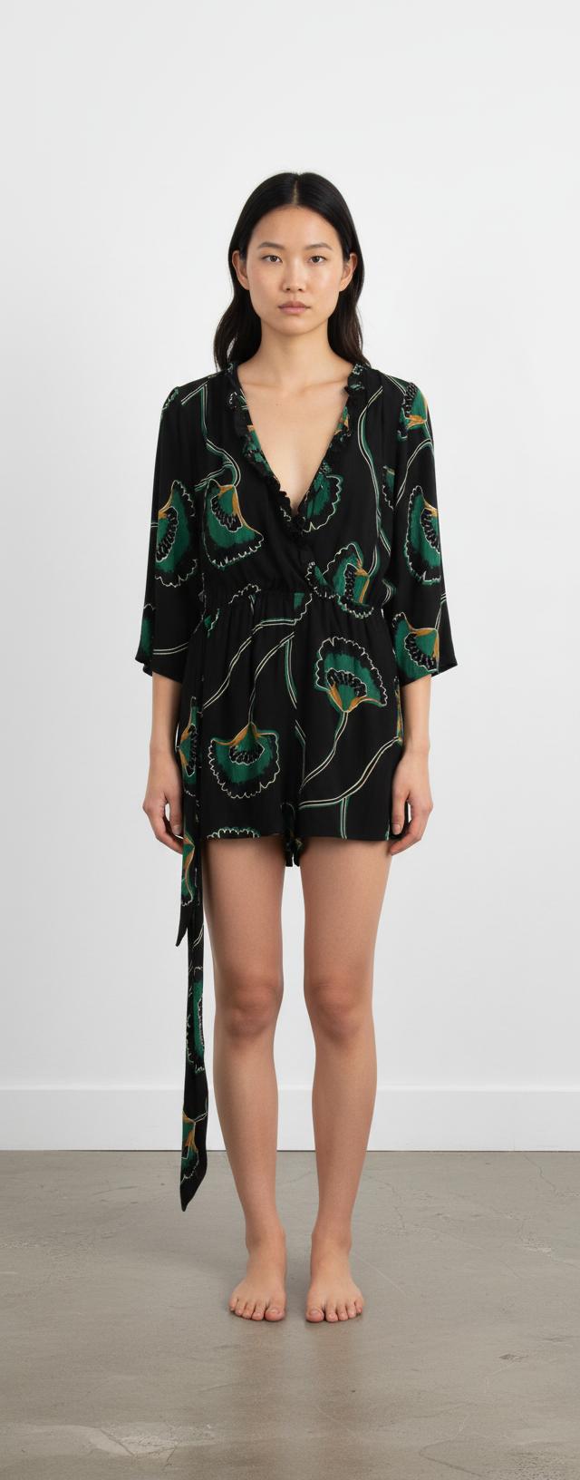 Combishort Noir et Vert - Taille S/36