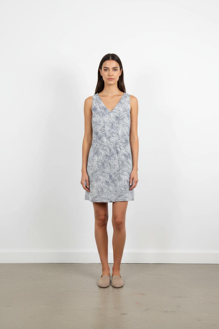 Robe Midi Blanche et Bleue - Taille M/38