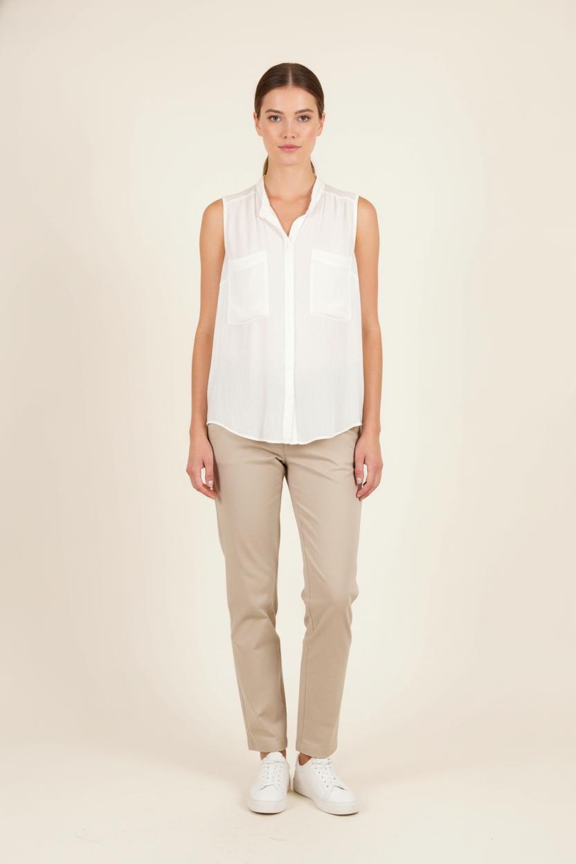 Chemise Sans Manches Beige - Taille L/40 de la marque IKKS | PARAD64376 - Vendu par Paradigme - Image 1