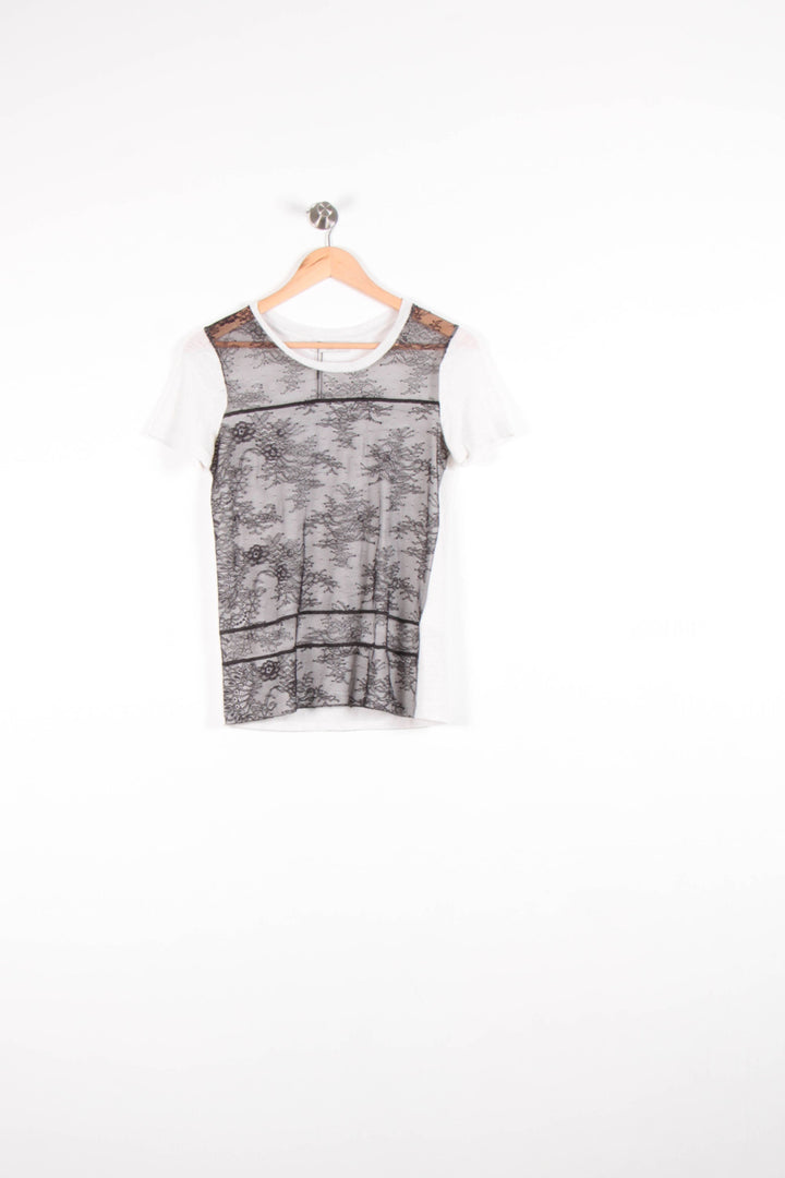 Tee shirt Gris et Blanc - Taille S/36 de la marque Sandro | PARAD64383 - Vendu par Paradigme - Image 2