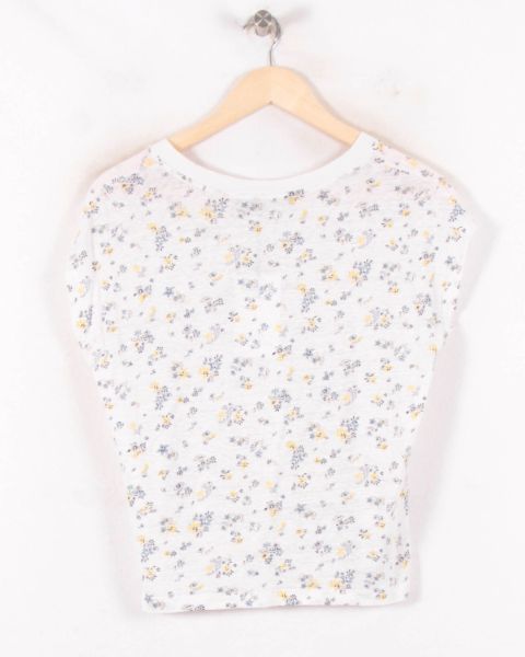 Tee-shirt Blanc et Jaune - Taille S/36 de la marque Comptoir des Cotonniers | PARAD64395 - Vendu par Paradigme - Image 4