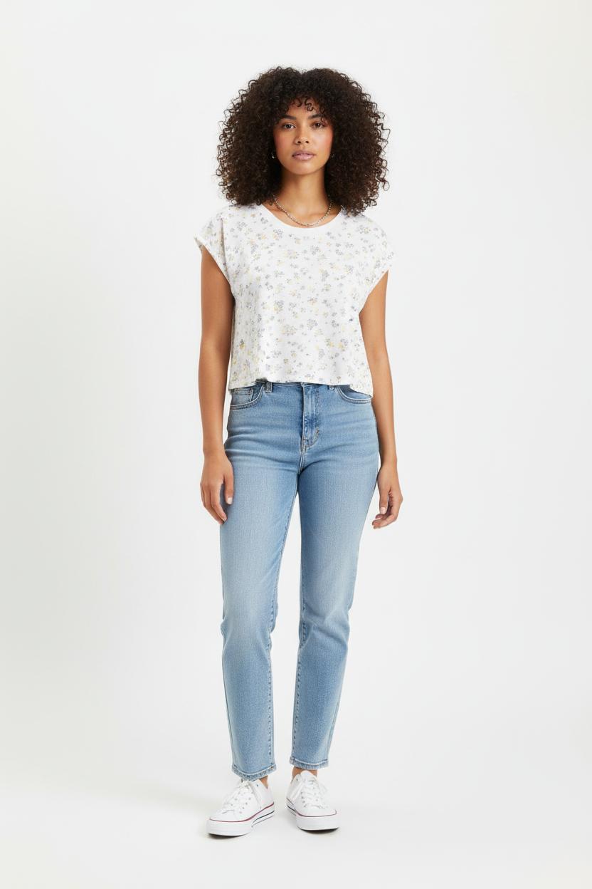 Tee-shirt Blanc et Jaune - Taille S/36 de la marque Comptoir des Cotonniers | PARAD64395 - Vendu par Paradigme - Image 1
