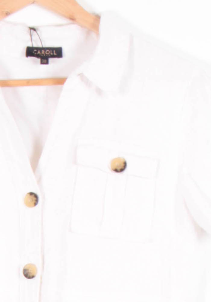 Robe Chemise Blanche - Taille M/38 de la marque Caroll | PARAD64421 - Vendu par Paradigme - Image 3