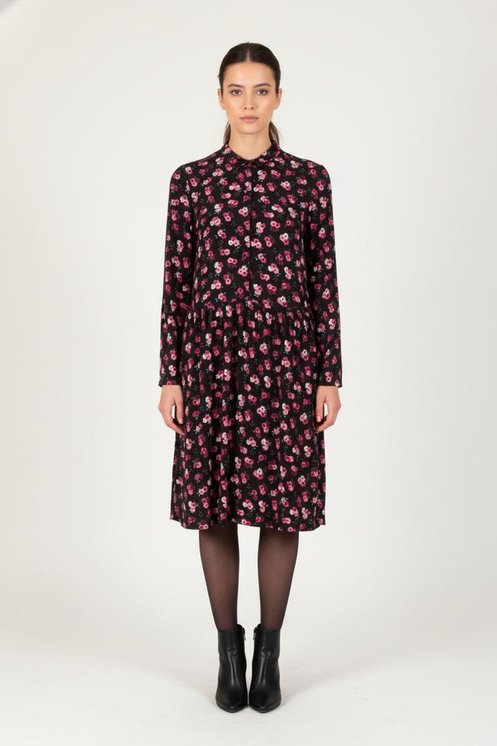 Robe Chemise Noire et Rose - Taille S/36 de la marque Des petits hauts | PARAD64422 - Vendu par Paradigme - Image 1