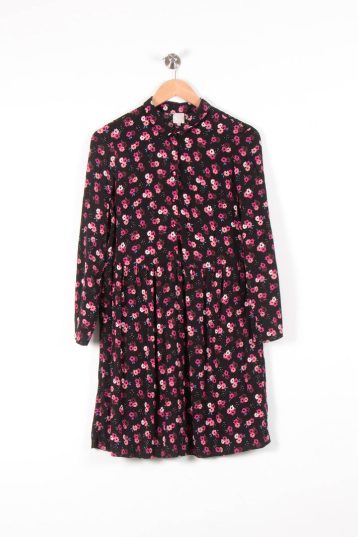 Robe Chemise Noire et Rose - Taille S/36 de la marque Des petits hauts | PARAD64422 - Vendu par Paradigme - Image 2