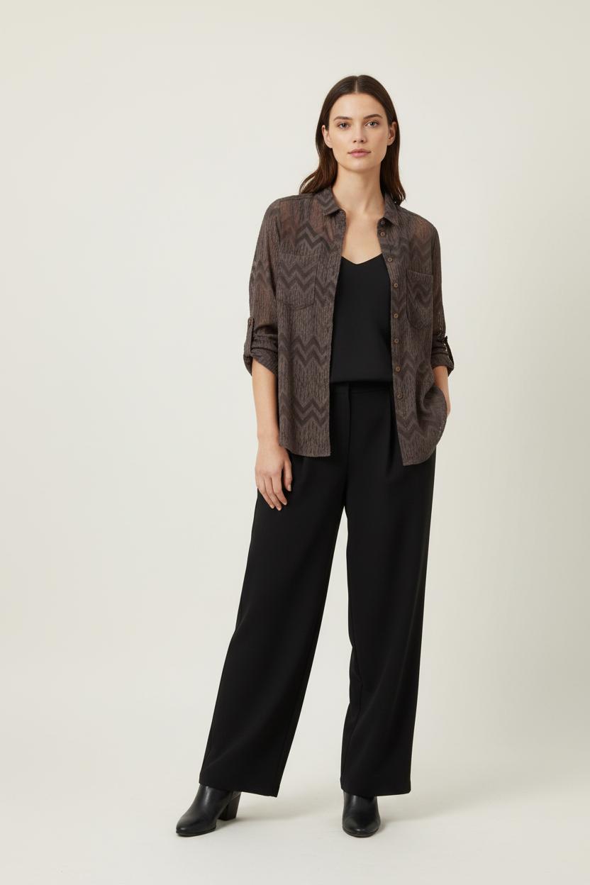 Chemise Marron - Taille M/38 de la marque IKKS | PARAD64448 - Vendu par Paradigme - Image 1