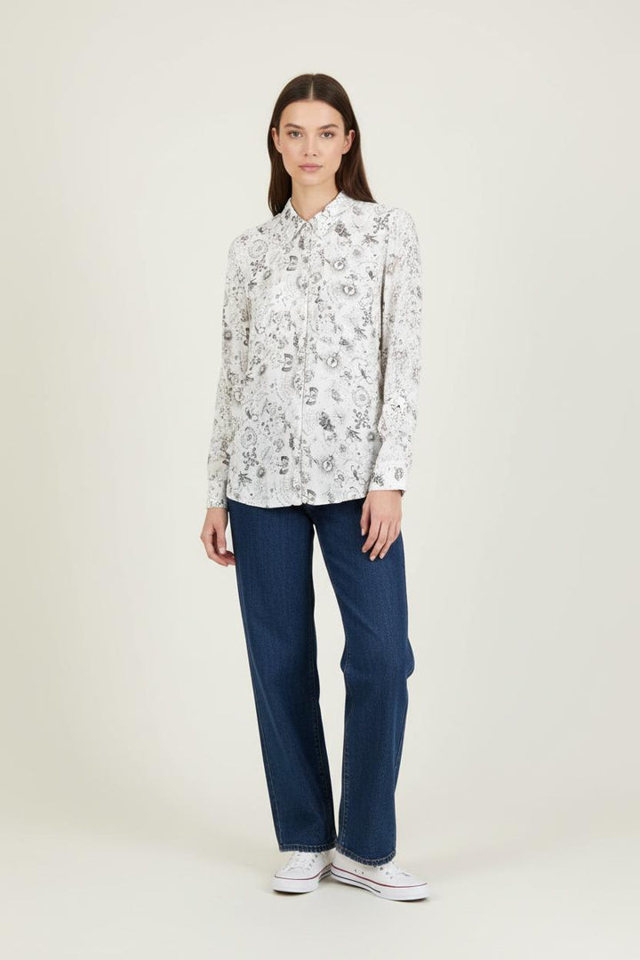 Chemise Blanche et Noire - Taille M/38 de la marque IKKS | PARAD64451 - Vendu par Paradigme - Image 1