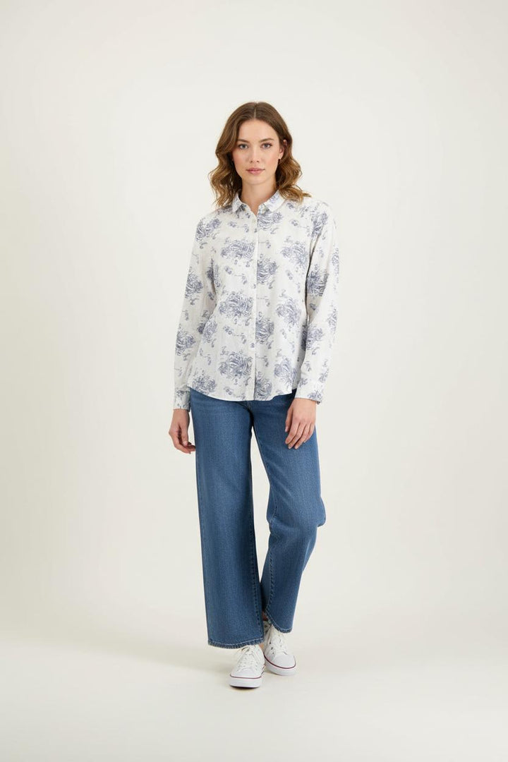 Chemise Blanche et Bleue - Taille M/38 de la marque IKKS | PARAD64452 - Vendu par Paradigme - Image 1