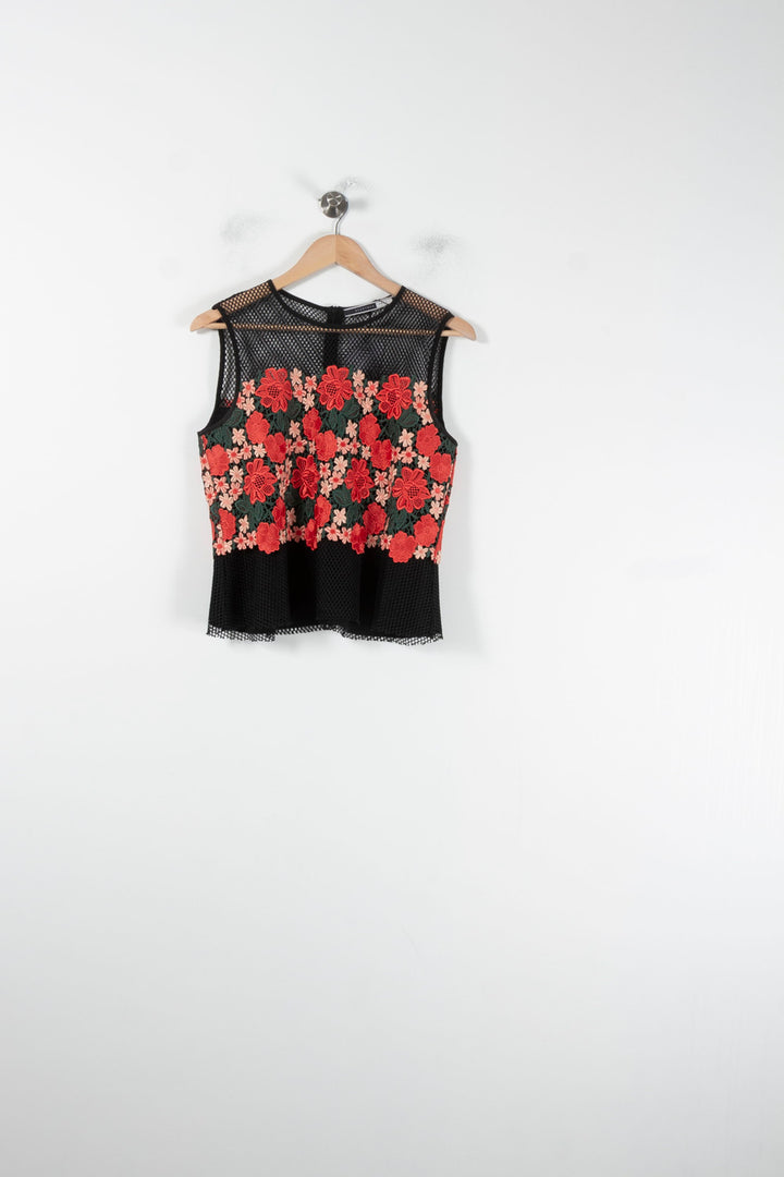 Top Noir et Rouge - Taille M/38 de la marque Max Mara | PARAD64479 - Vendu par Paradigme - Image 2