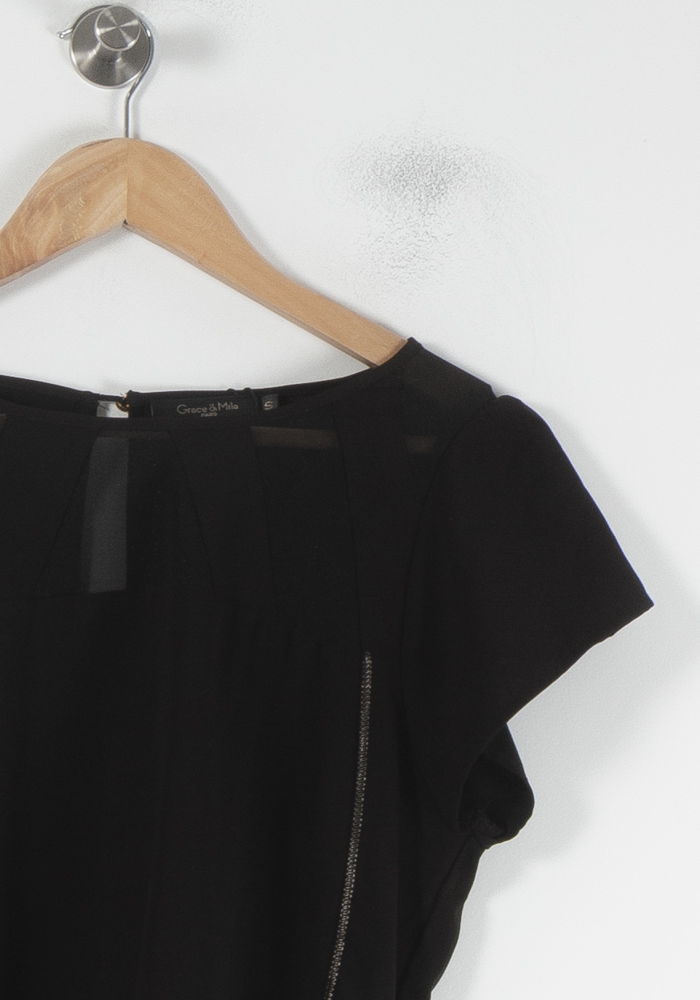 Blouse Noire - Taille S/36 de la marque Grace & Mila | PARAD64486 - Vendu par Paradigme - Image 3