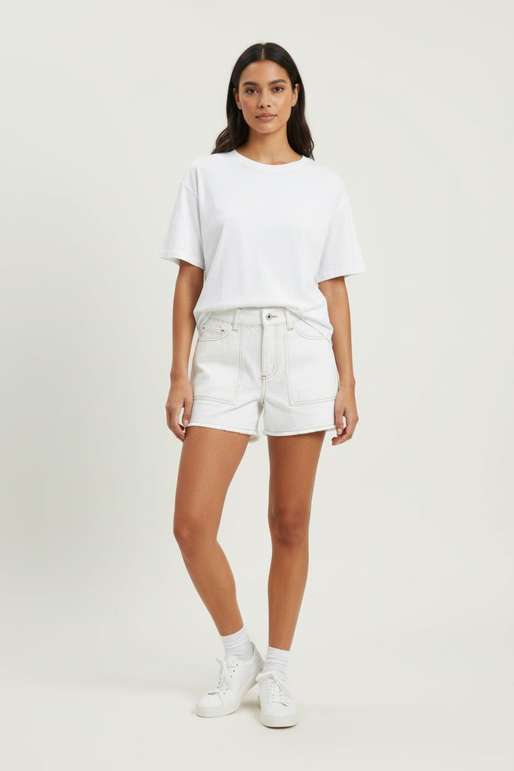 Short en Jean Blanc - Taille M/38 de la marque ba&sh | PARAD64493 - Vendu par Paradigme - Image 1