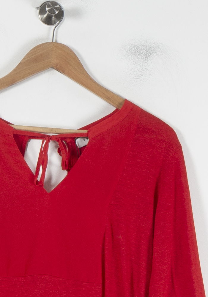 Blouse Rouge - Taille L/40 de la marque Sandro | PARAD64520 - Vendu par Paradigme - Image 3