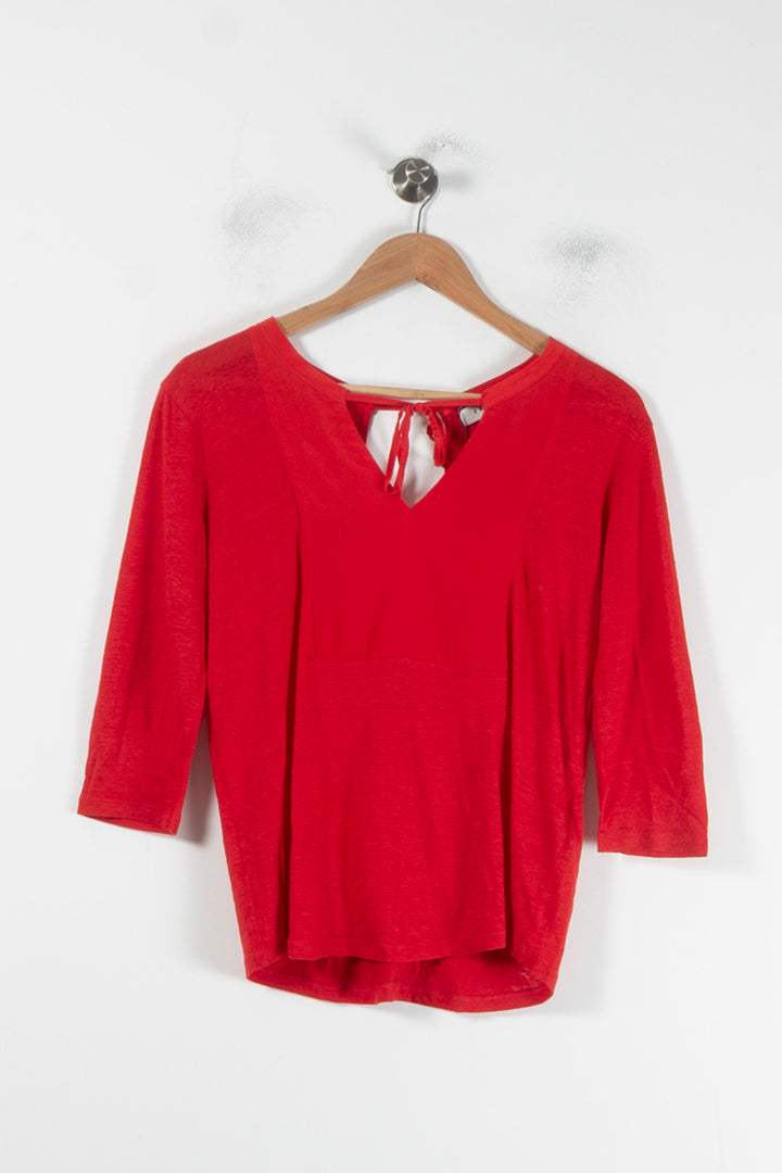 Blouse Rouge - Taille L/40 de la marque Sandro | PARAD64520 - Vendu par Paradigme - Image 2