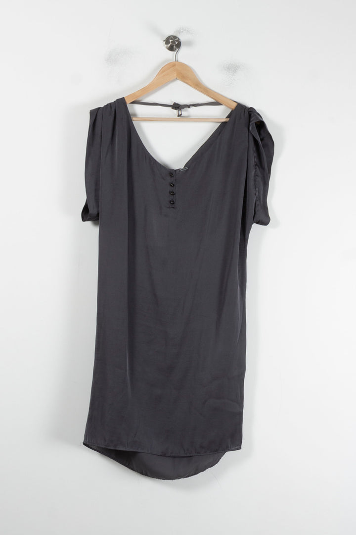 Robe Drapée Grise - Taille L/40 de la marque IKKS | PARAD64533 - Vendu par Paradigme - Image 4