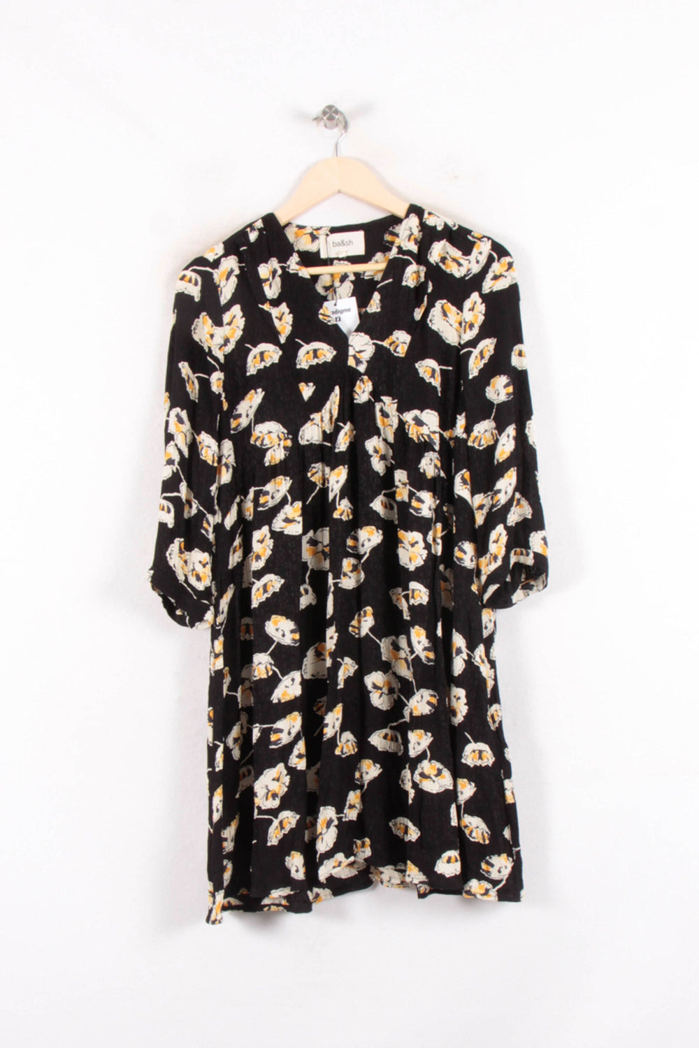 Robe Fleurie Noire et Blanche - Taille M/38 de la marque ba&sh | PARAD64540 - Vendu par Paradigme - Image 2