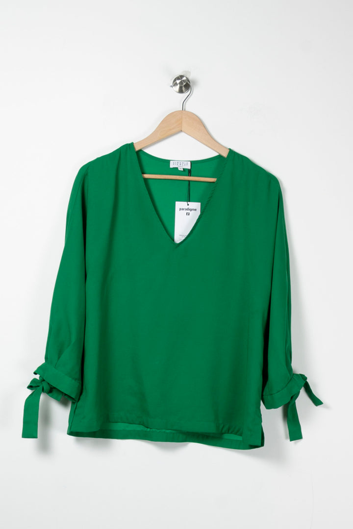 Blouse Verte - Taille M/38 de la marque Claudie Pierlot | PARAD64555 - Vendu par Paradigme - Image 2