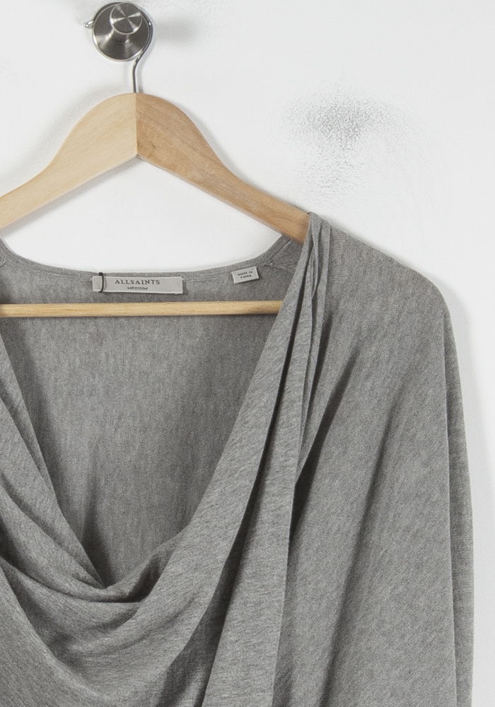 Pull Drapé Gris - Taille M/38 de la marque All Saints | PARAD64564 - Vendu par Paradigme - Image 3