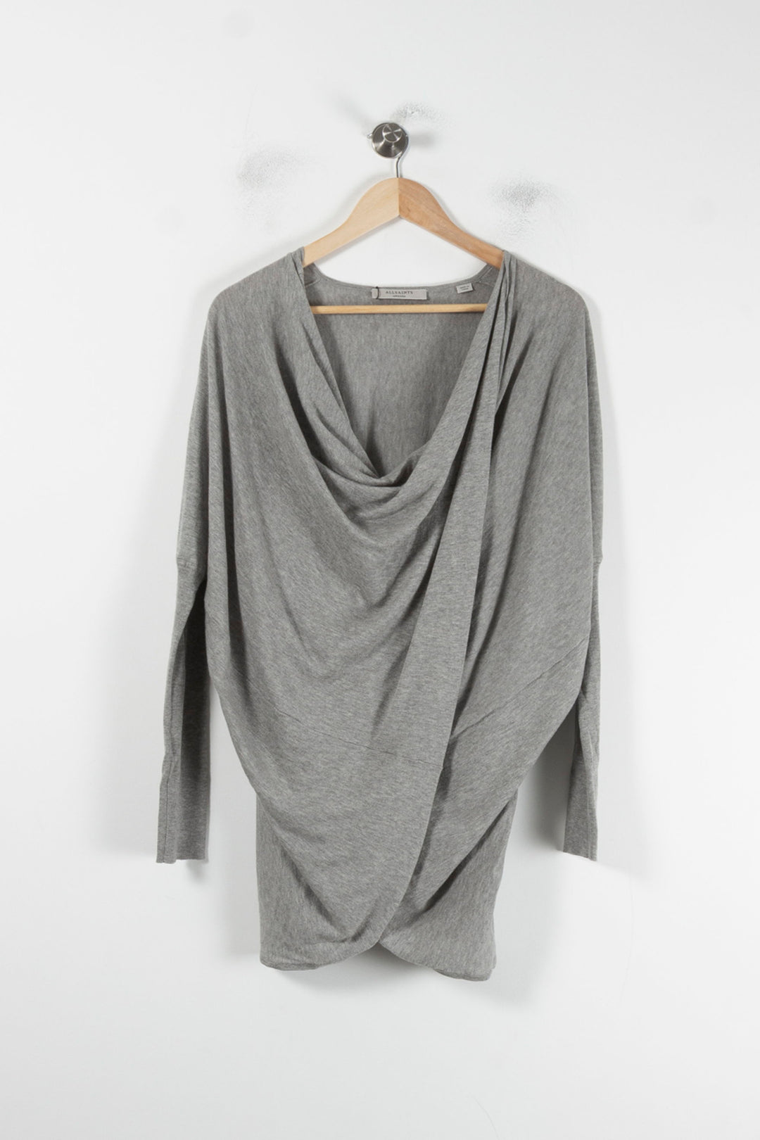 Pull Drapé Gris - Taille M/38 de la marque All Saints | PARAD64564 - Vendu par Paradigme - Image 2