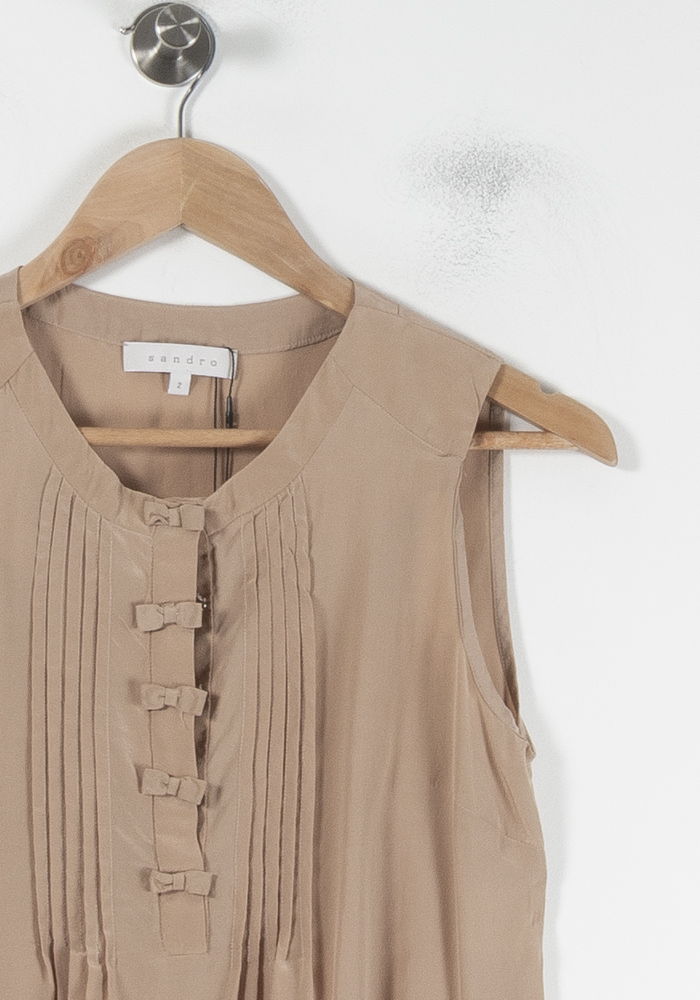 Blouse Sans Manches Beige - Taille M/38 de la marque Sandro | PARAD64581 - Vendu par Paradigme - Image 3