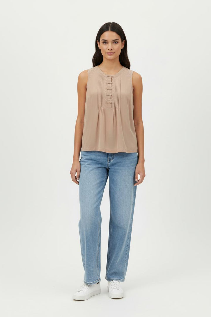 Blouse Sans Manches Beige - Taille M/38 de la marque Sandro | PARAD64581 - Vendu par Paradigme - Image 1