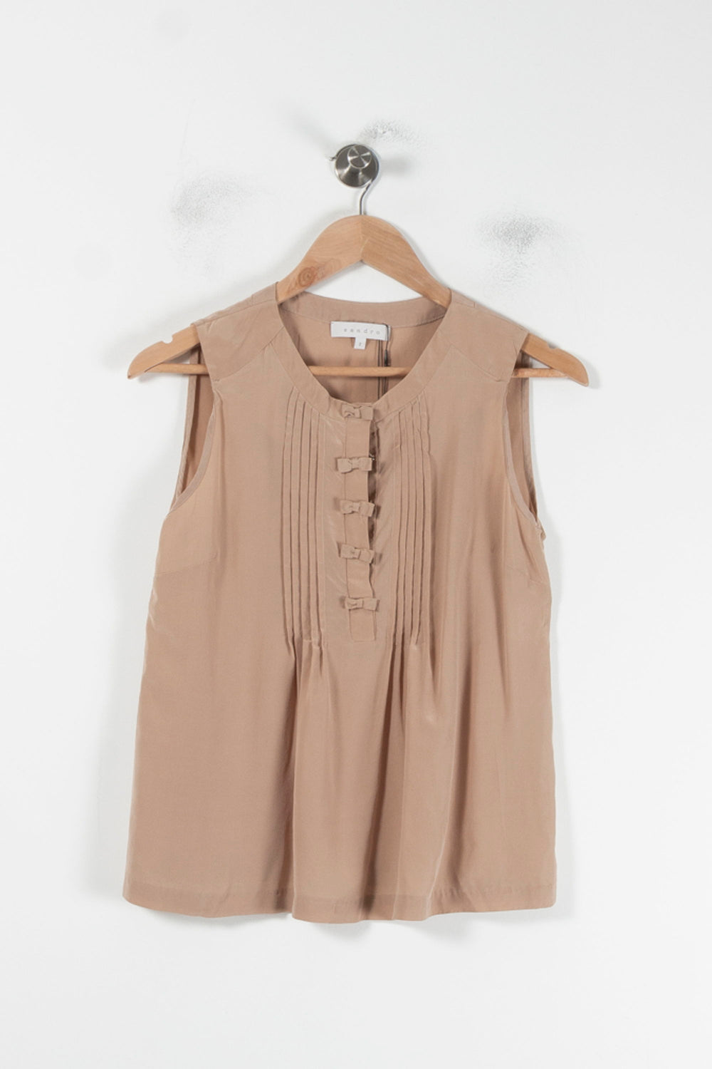 Blouse Sans Manches Beige - Taille M/38 de la marque Sandro | PARAD64581 - Vendu par Paradigme - Image 2