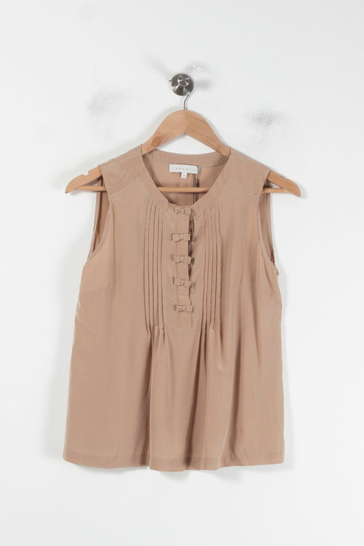 Blouse Sans Manches Beige - Taille M/38 de la marque Sandro | PARAD64581 - Vendu par Paradigme - Image 2