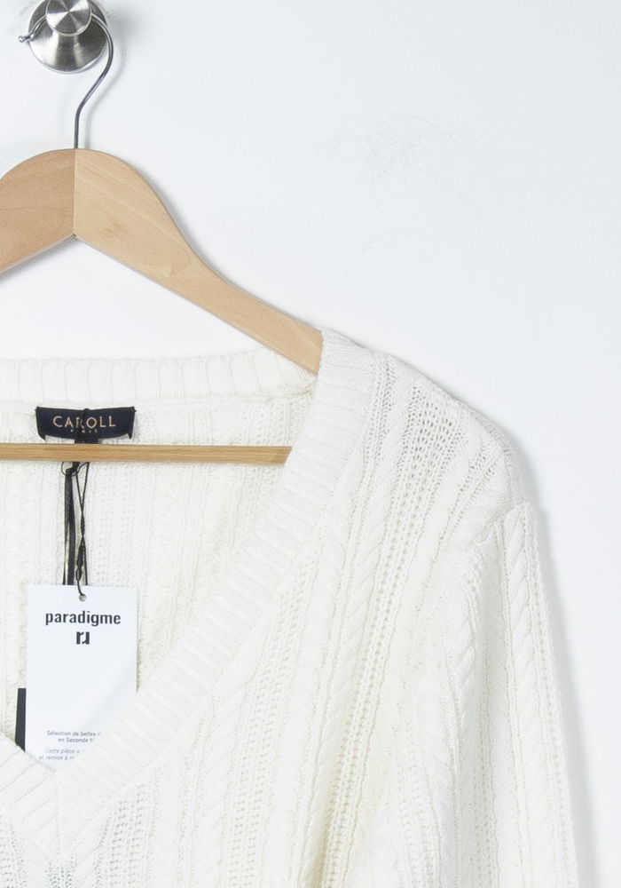 Pull Blanc - Taille S/36 de la marque Caroll | PARAD64619 - Vendu par Paradigme - Image 3