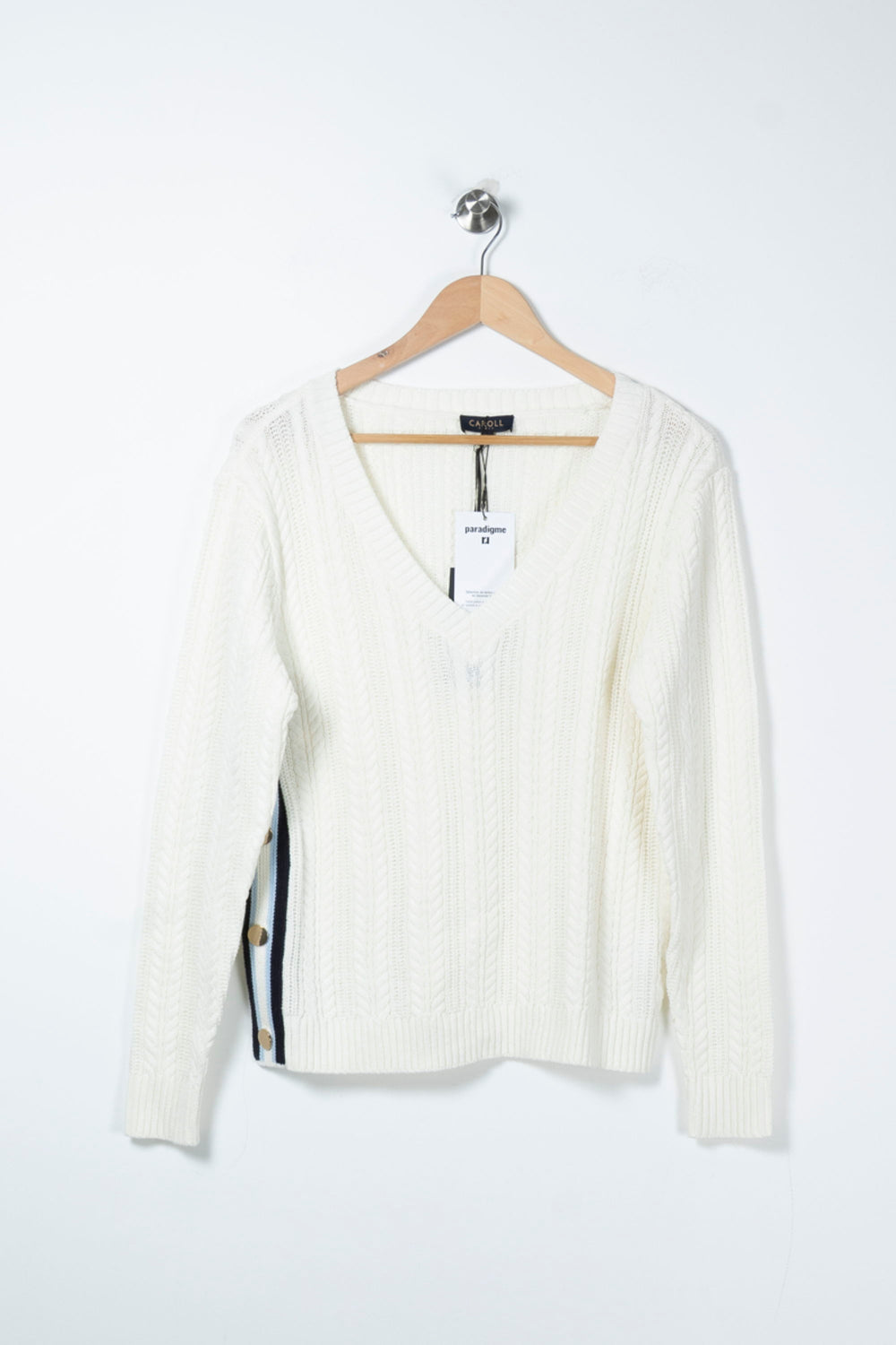Pull Blanc - Taille S/36 de la marque Caroll | PARAD64619 - Vendu par Paradigme - Image 2