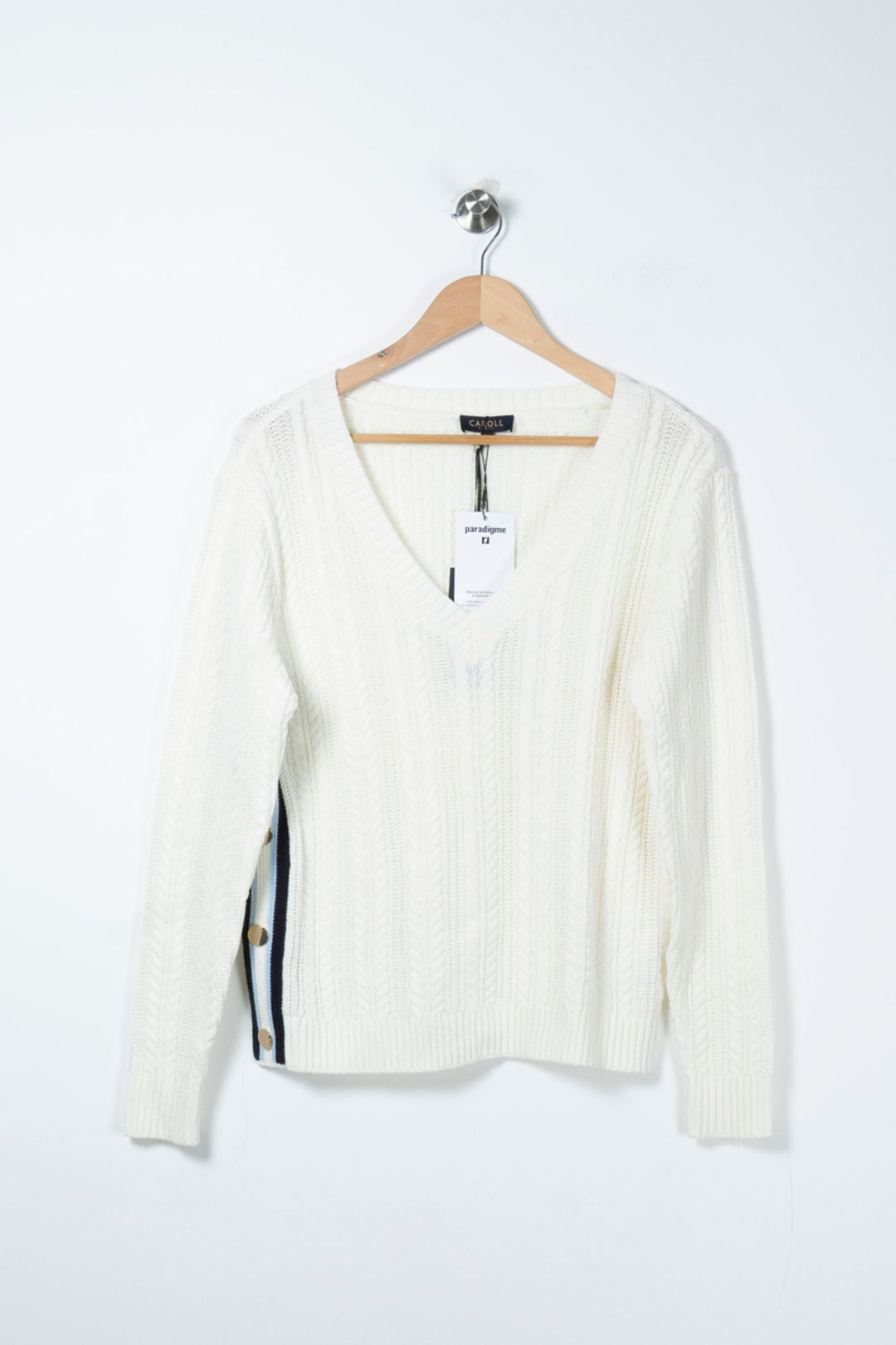 Pull Blanc - Taille S/36 de la marque Caroll | PARAD64619 - Vendu par Paradigme - Image 2
