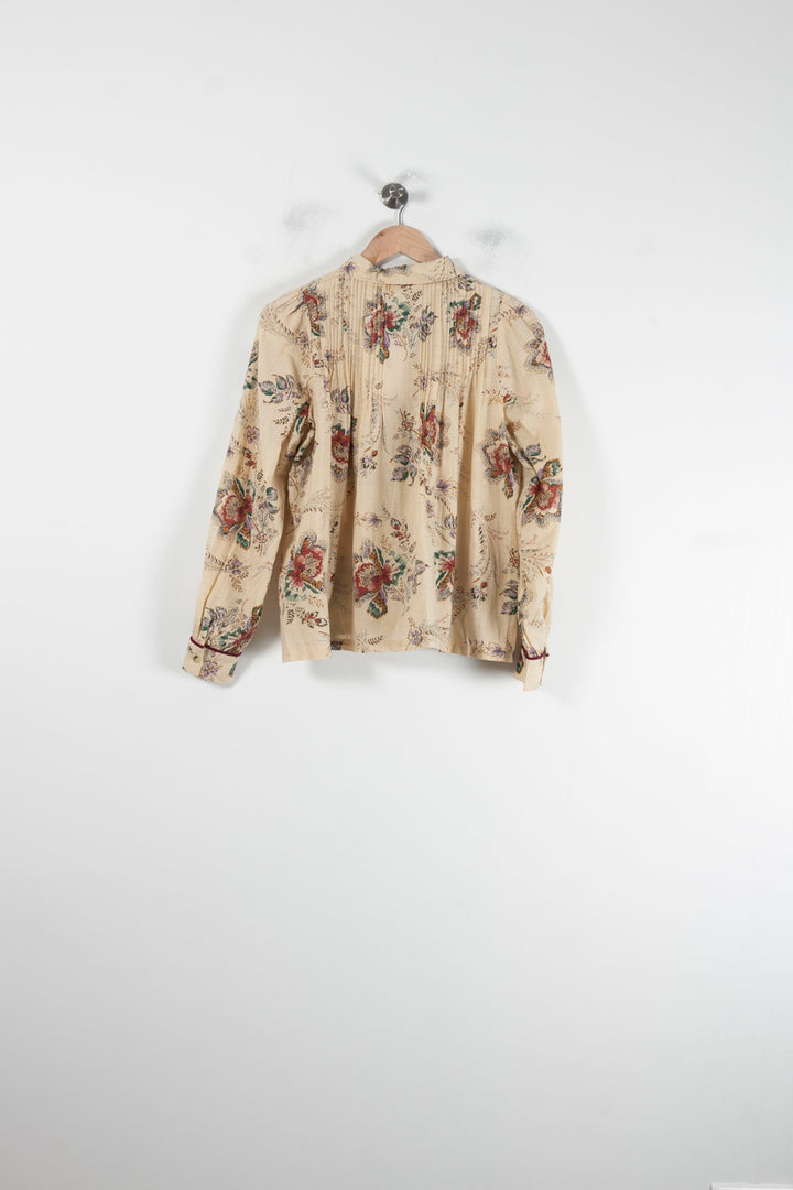Blouse Fleurie Beige et Rouge - Taille XS/34 de la marque Léon & Harper | PARAD64656 - Vendu par Paradigme - Image 4