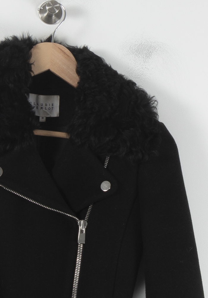Manteau Noir - Taille S/36 de la marque Claudie Pierlot | PARAD64700 - Vendu par Paradigme - Image 3