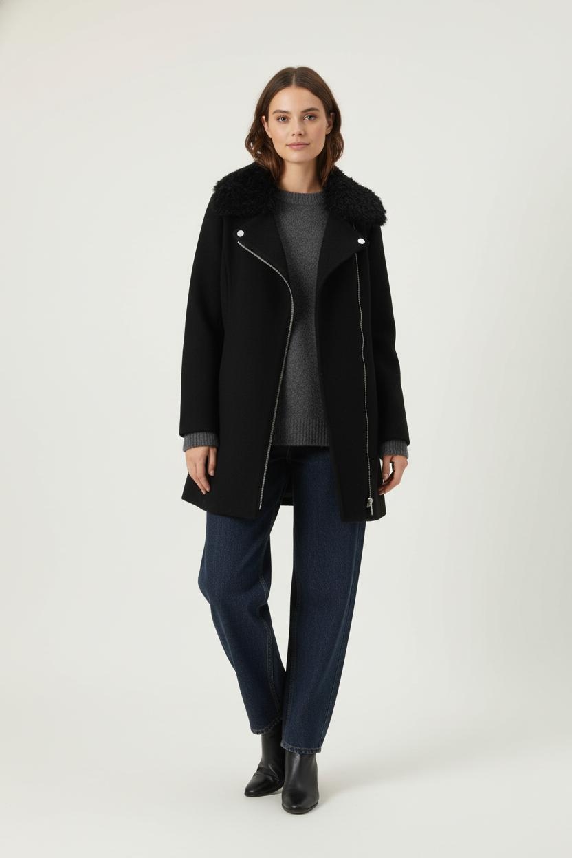 Manteau Noir - Taille S/36 de la marque Claudie Pierlot | PARAD64700 - Vendu par Paradigme - Image 1