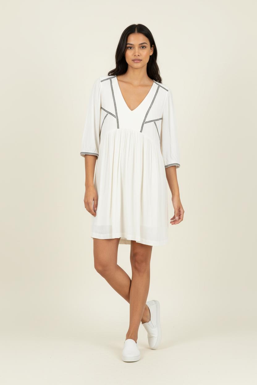 Robe Midi Blanche et Noire - Taille L/40 de la marque ba&sh | PARAD64726 - Vendu par Paradigme - Image 1