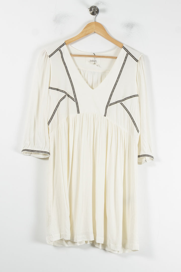 Robe Midi Blanche et Noire - Taille L/40 de la marque ba&sh | PARAD64726 - Vendu par Paradigme - Image 2