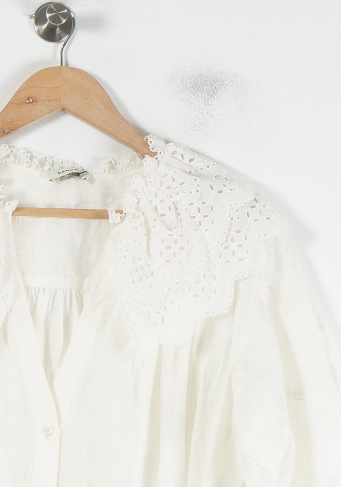 Robe Courte Blanche - Taille L/40 de la marque Sandro | PARAD64732 - Vendu par Paradigme - Image 3