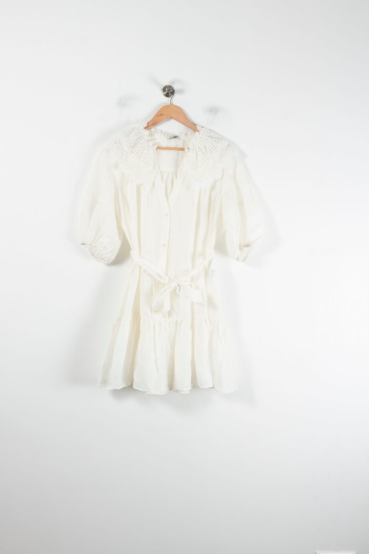 Robe Courte Blanche - Taille L/40 de la marque Sandro | PARAD64732 - Vendu par Paradigme - Image 2