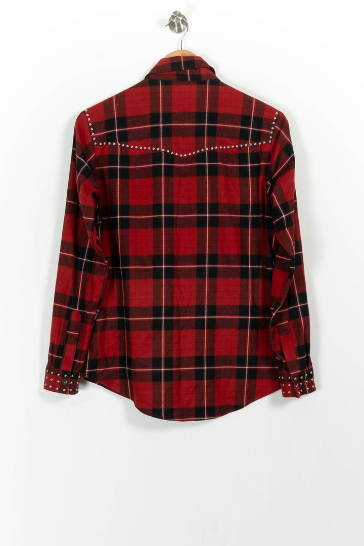 Chemise À Carreaux Bordeaux et Noire - Taille XS/34 de la marque The Kooples | PARAD64736 - Vendu par Paradigme - Image 4
