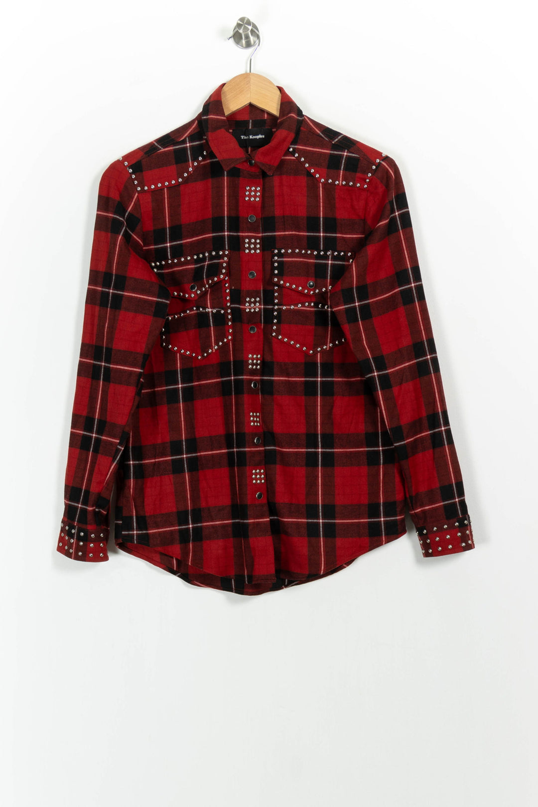 Chemise À Carreaux Bordeaux et Noire - Taille XS/34 de la marque The Kooples | PARAD64736 - Vendu par Paradigme - Image 2