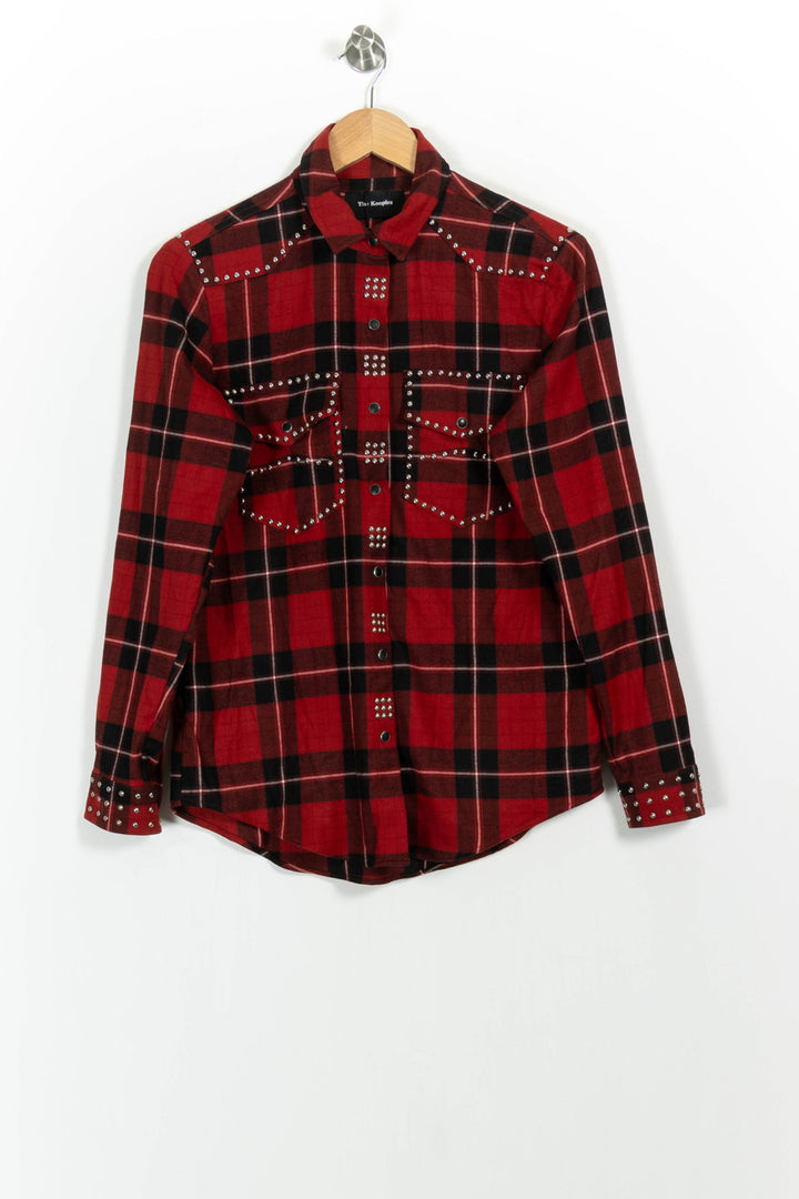 Chemise À Carreaux Bordeaux et Noire - Taille XS/34 de la marque The Kooples | PARAD64736 - Vendu par Paradigme - Image 2