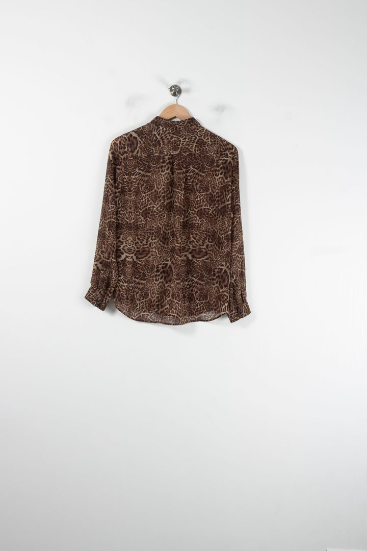 Chemise Léopard Marron et Beige - Taille S/36 de la marque The Kooples | PARAD64738 - Vendu par Paradigme - Image 4