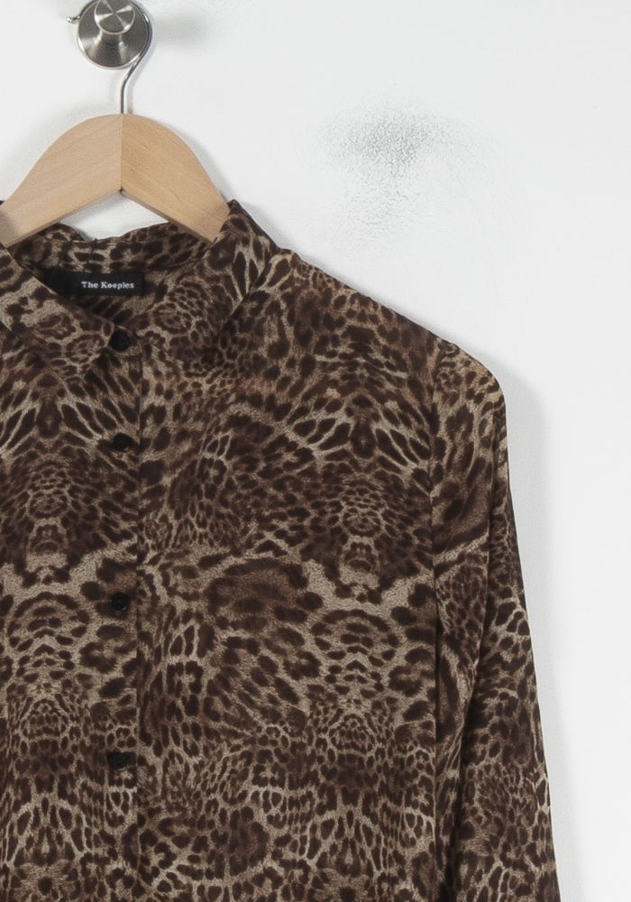 Chemise Léopard Marron et Beige - Taille S/36 de la marque The Kooples | PARAD64738 - Vendu par Paradigme - Image 3