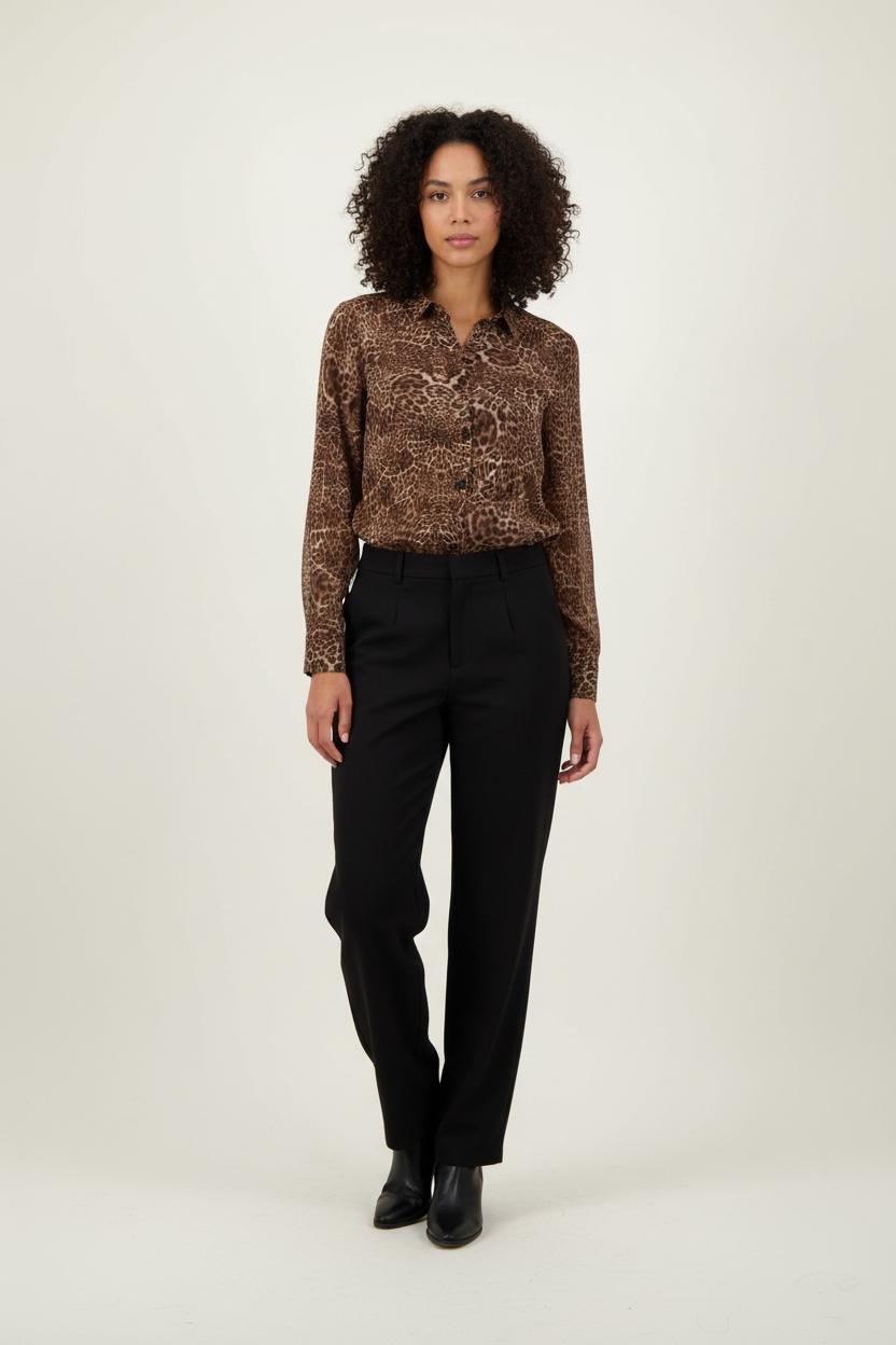 Chemise Léopard Marron et Beige - Taille S/36 de la marque The Kooples | PARAD64738 - Vendu par Paradigme - Image 1