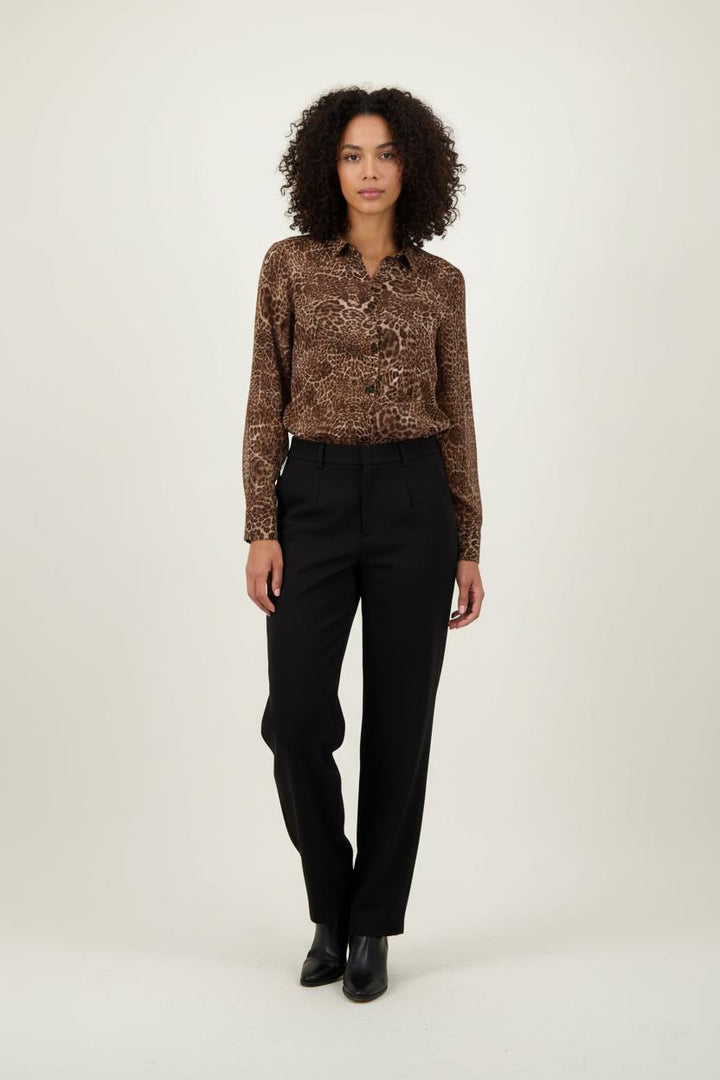 Chemise Léopard Marron et Beige - Taille S/36 de la marque The Kooples | PARAD64738 - Vendu par Paradigme - Image 1