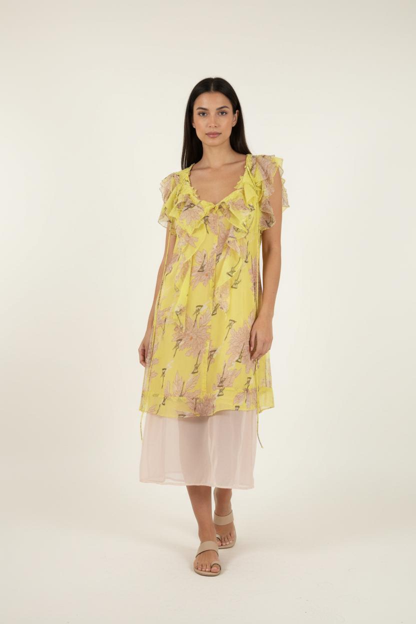 Robe Midi Jaune et Rose - Taille L/40 de la marque Zadig&Voltaire | PARAD64742 - Vendu par Paradigme - Image 1