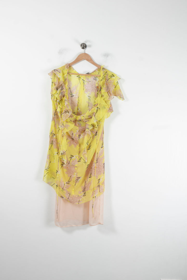 Robe Midi Jaune et Rose - Taille L/40 de la marque Zadig&Voltaire | PARAD64742 - Vendu par Paradigme - Image 2