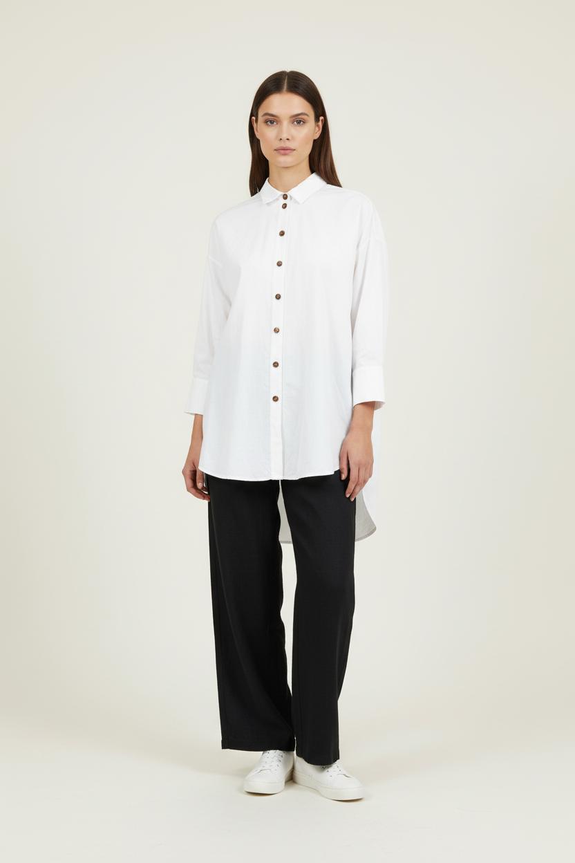 Chemisier Blanc - Taille XL/42 de la marque La Fée Maraboutée | PARAD64756 - Vendu par Paradigme - Image 1