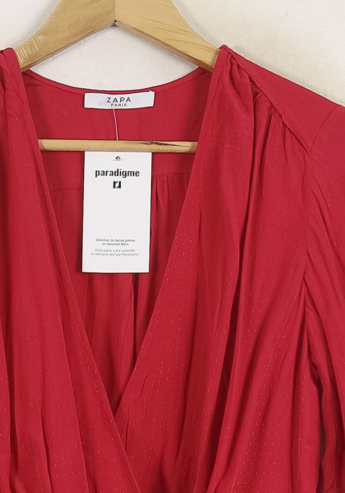 Blouse Rouge - Taille M/38 de la marque ZAPA | PARAD64766 - Vendu par Paradigme - Image 3